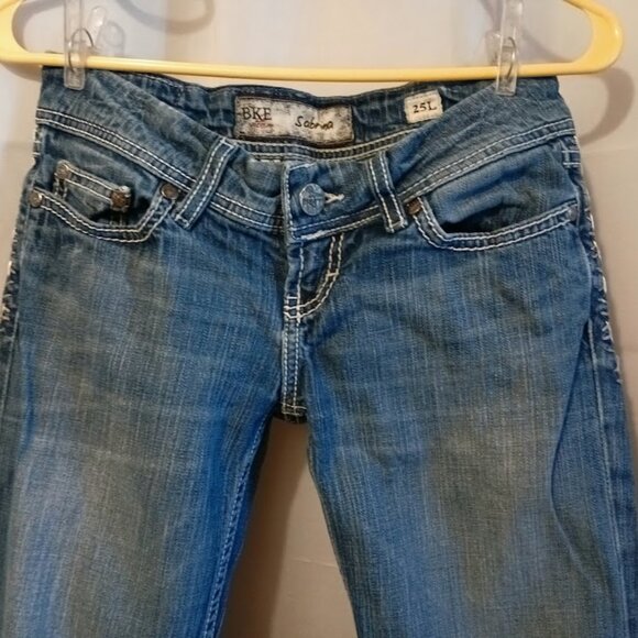 BKE Jeans The Buckle sz 25L Sabrina Slim Boot Designer Denim Dark wash (30x33) - Picture 6 of 10